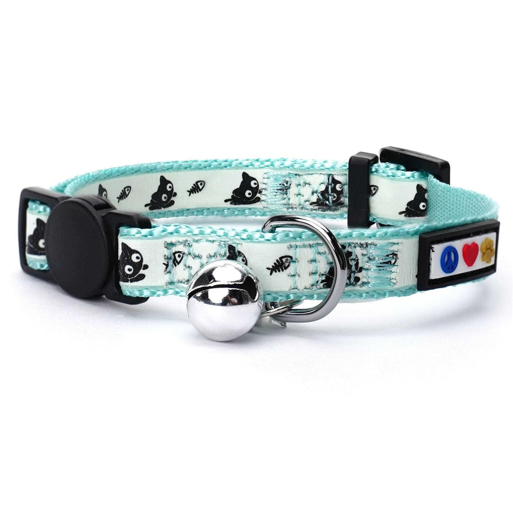 Cat Collar with Safety Buckle and Removable Bell W1059