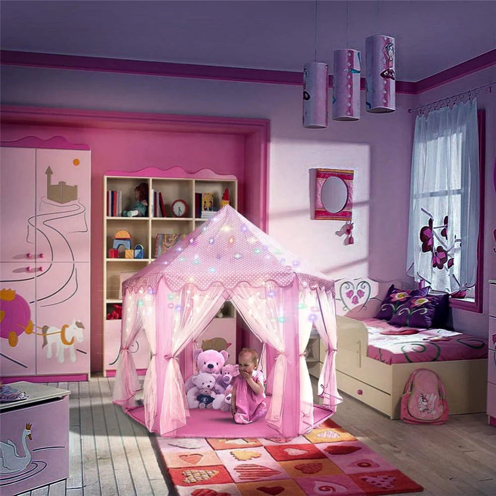 Hexagon Play Tent for Kids with Star Lights J210