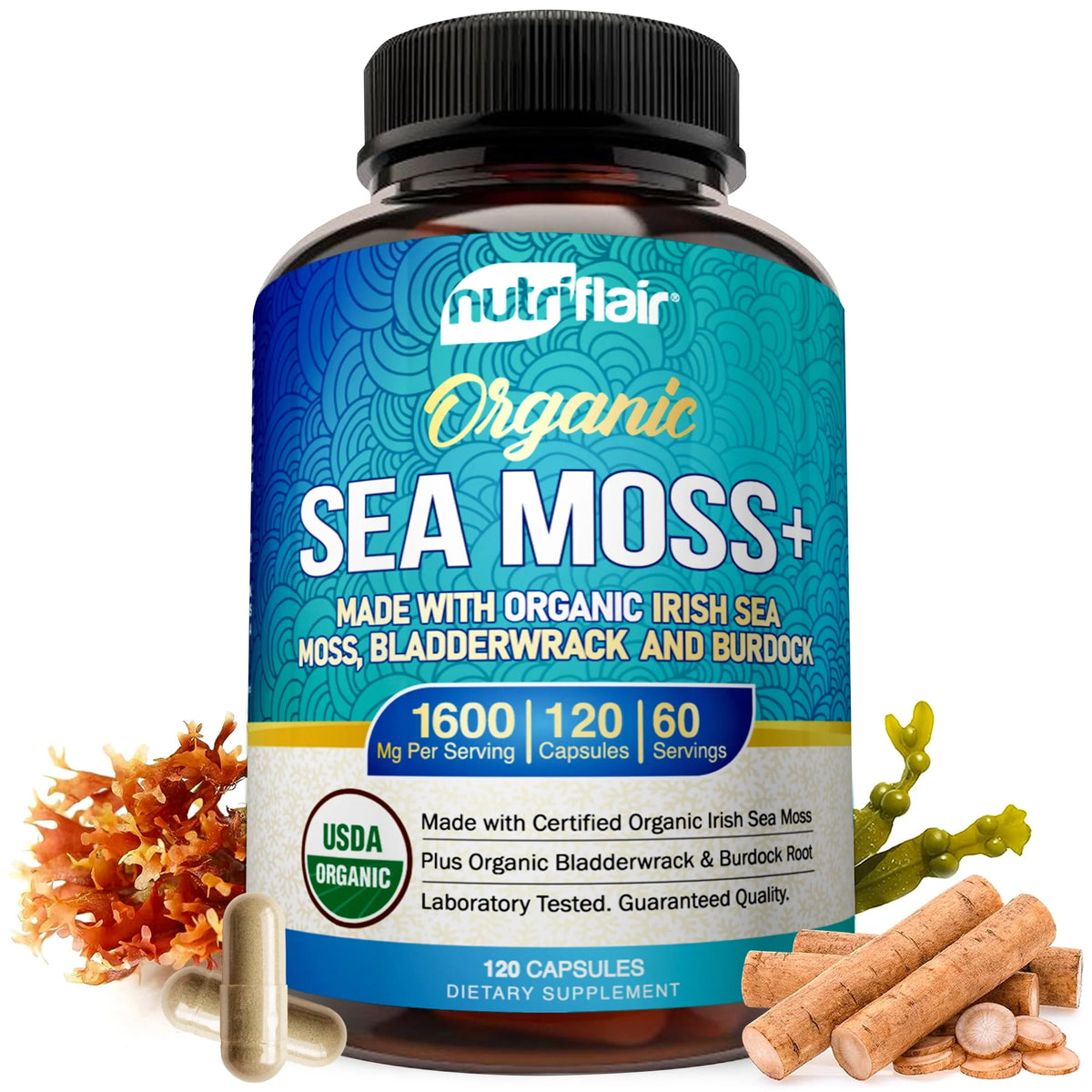 Organic Sea Moss Capsules 1600mg 120 Capsules T633