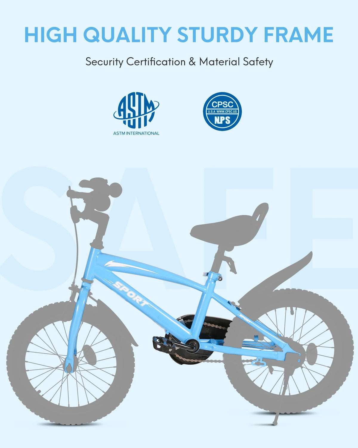 16 Inch Kids Bike Blue Bicycle with Training Wheels P307