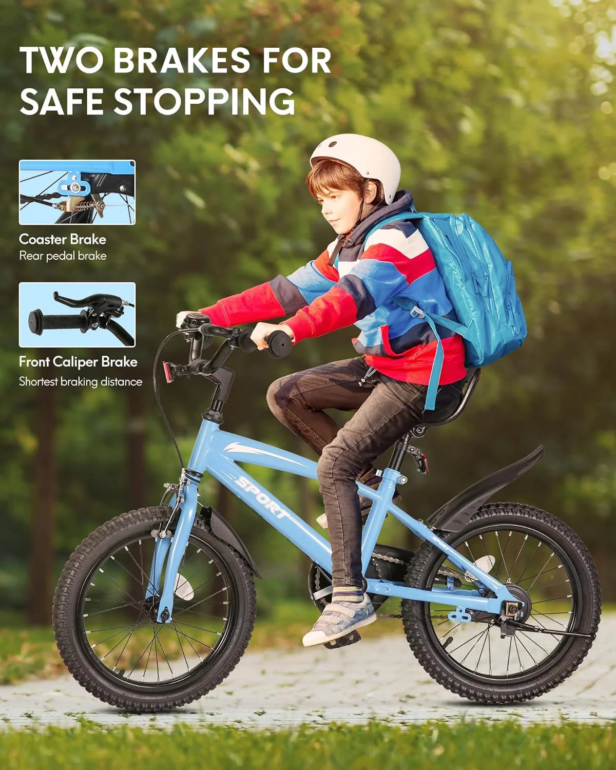 16 Inch Kids Bike Blue Bicycle with Training Wheels P307