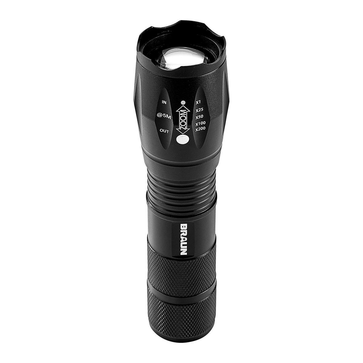 Black Tactical LED Flashlight E89785