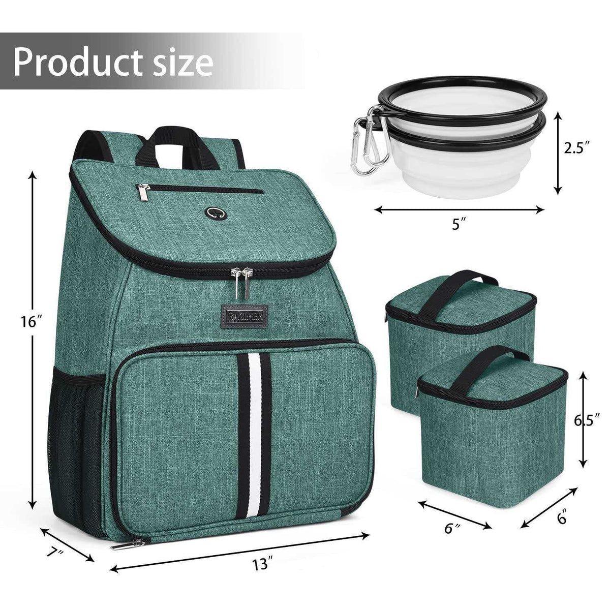 Airline Approved Dog Travel Backpack with 2 Bowls and 2 Food Baskets T841992