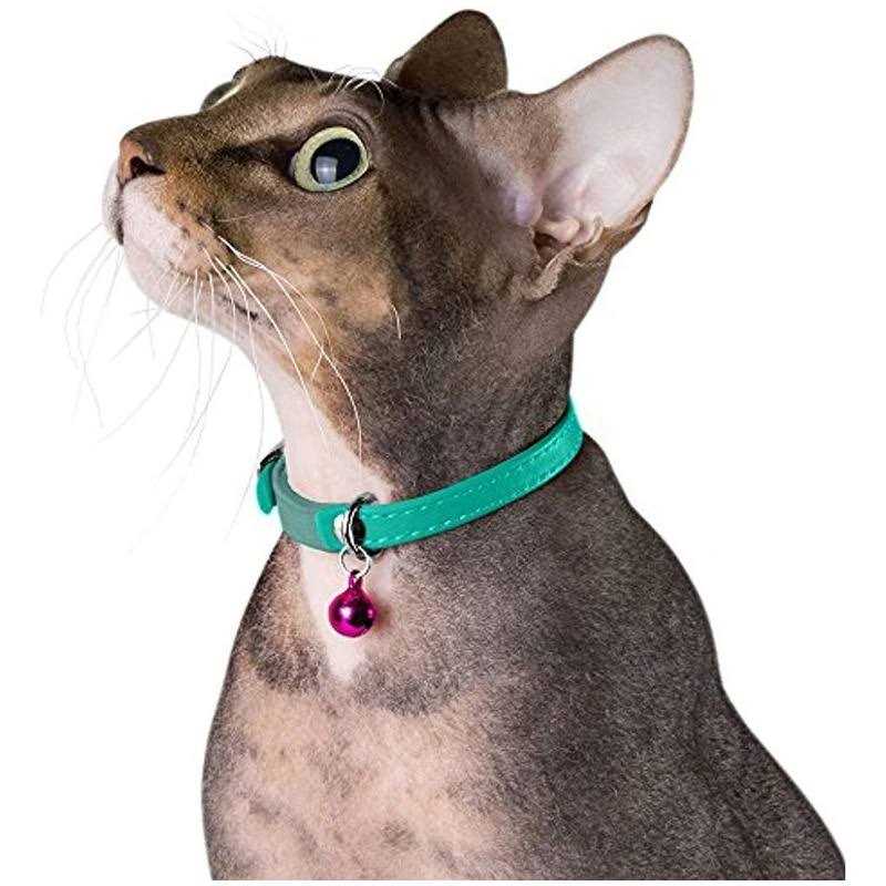 Leather Cat Collar with Bell N8598