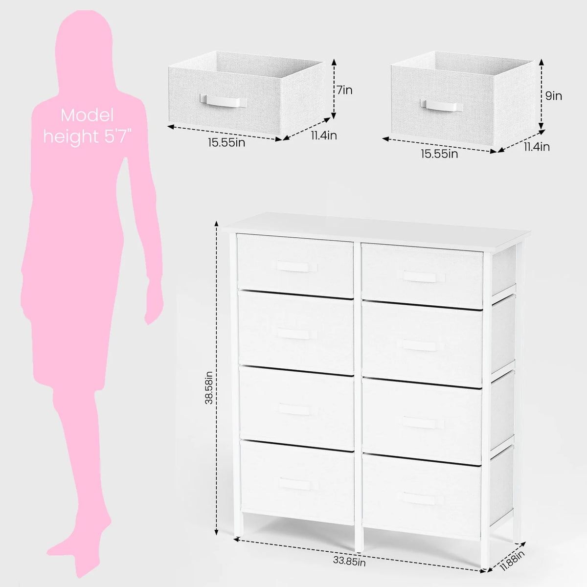 Gray 11 Drawer Chest of Drawers F96359
