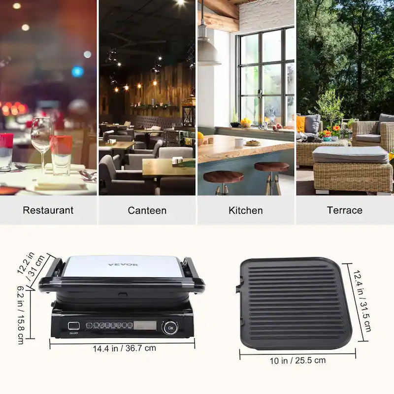Commercial Electric Griddle 1800-Watt Stainless Steel Grill V558130