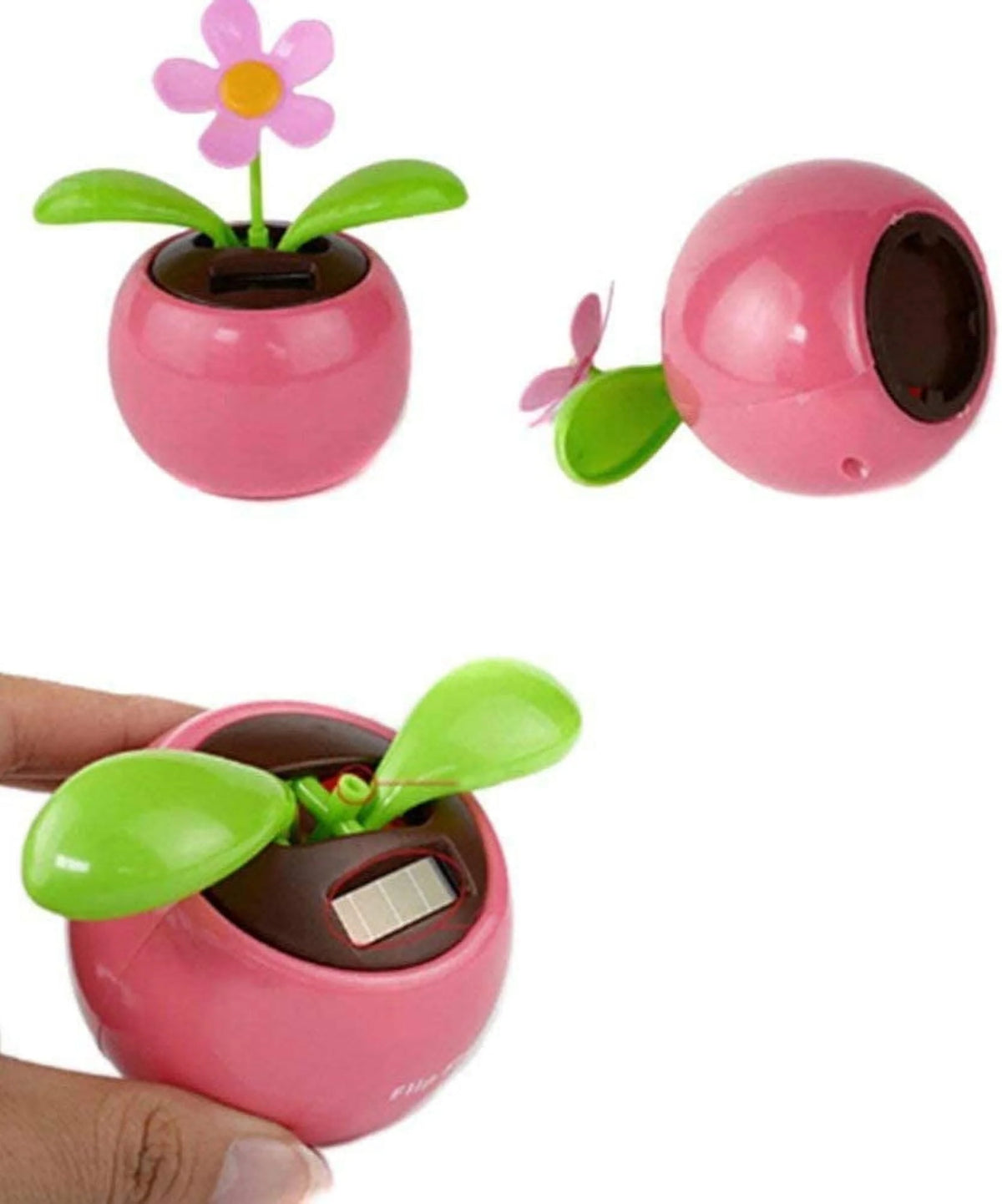 Solar Dancing Flowers and Bugs in Assorted Color Pots, Pack of 4 B52626