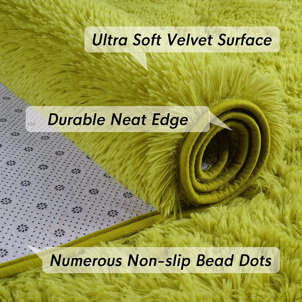 Super Soft Shaggy Area Rug 5'x8' Black Q165