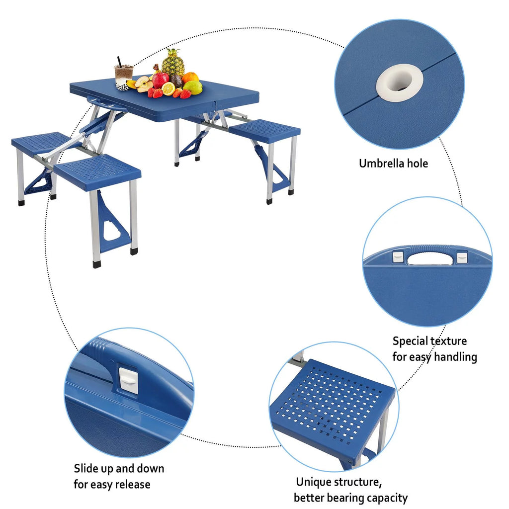 Folding Picnic Table with 4-Person Seats A546
