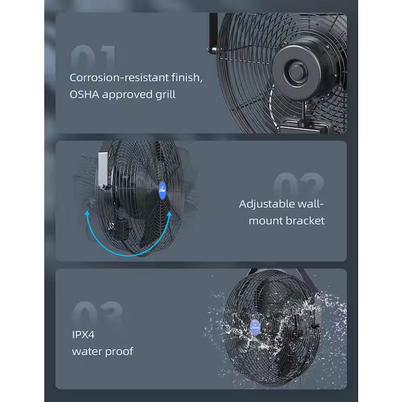 14 in. 3 Speed Wall Mount Outdoor Waterproof Fan O58493