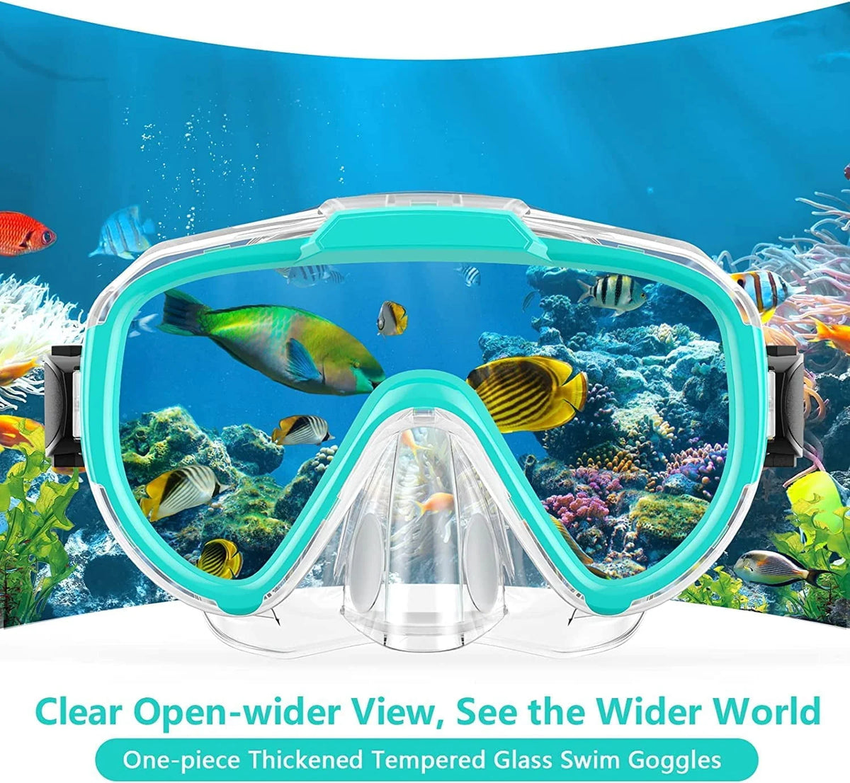 Adult Anti Fog Tempered Glass Swim Goggles with Nose Cover I85247