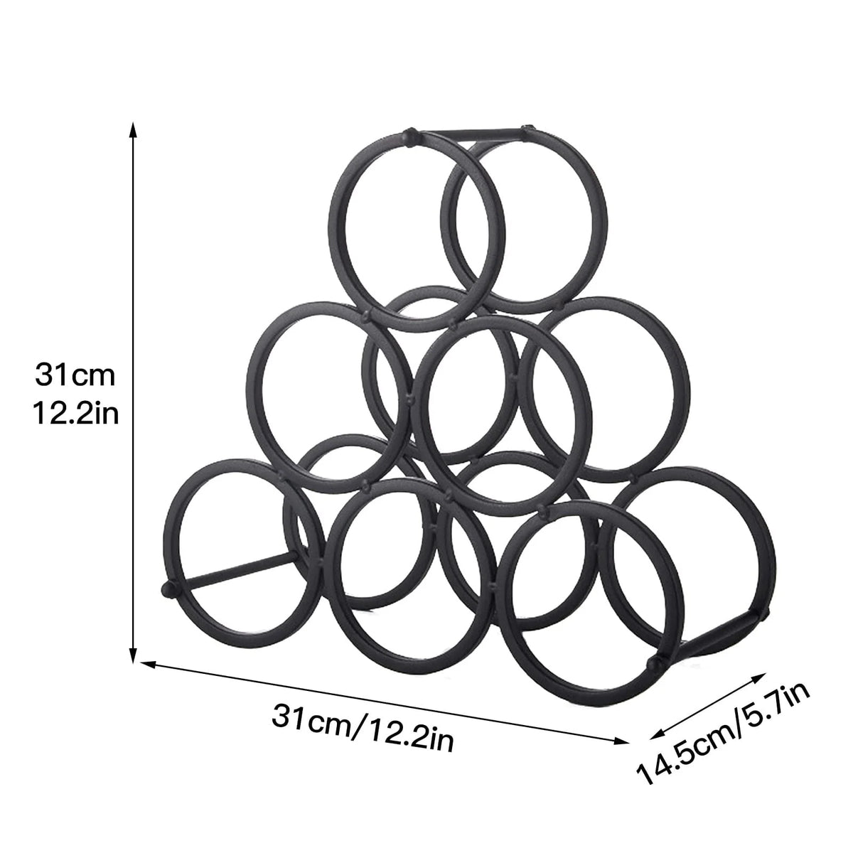 Black Metal Free Standing Wine Rack E54228