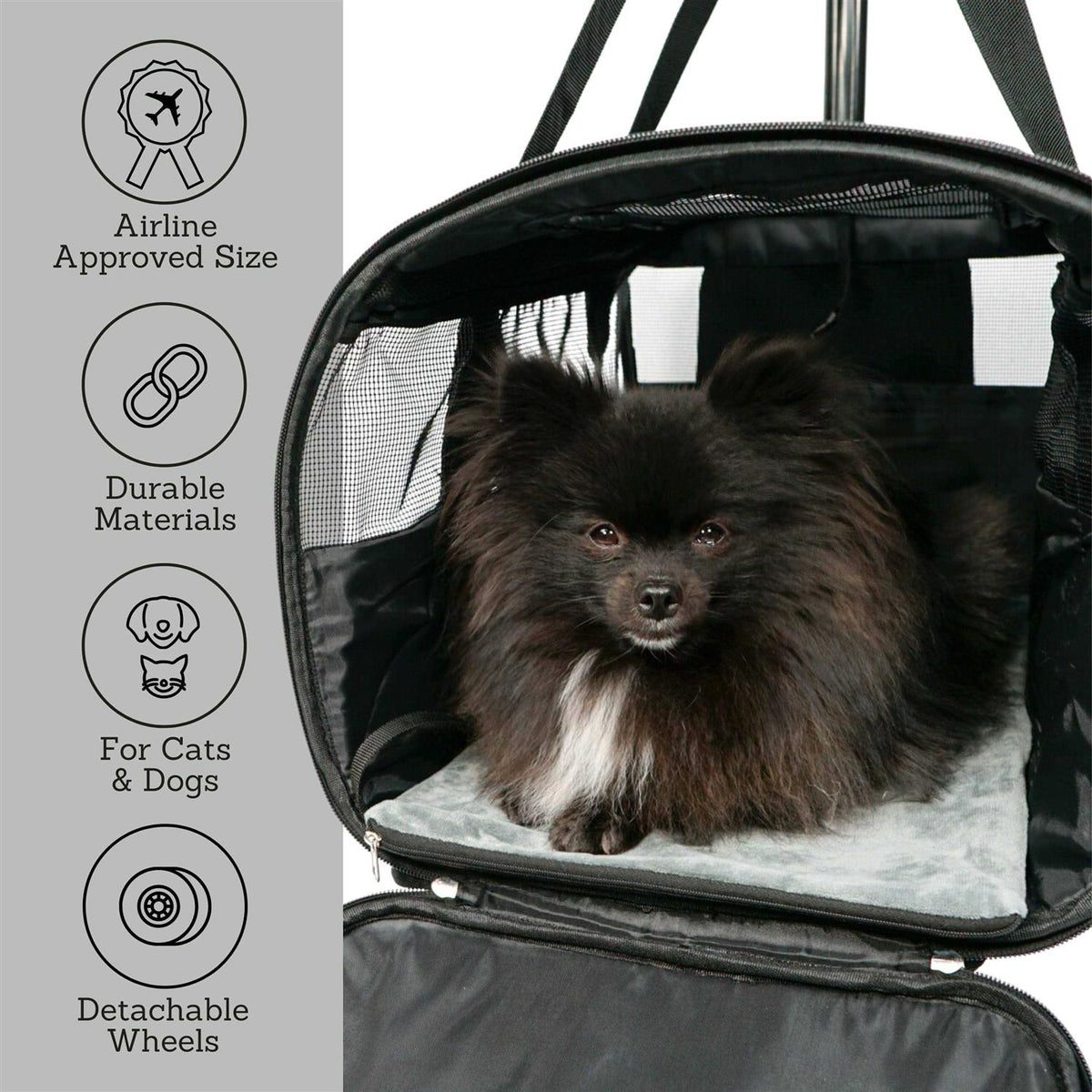 Rolling Pet Carrier with Wheels O1405