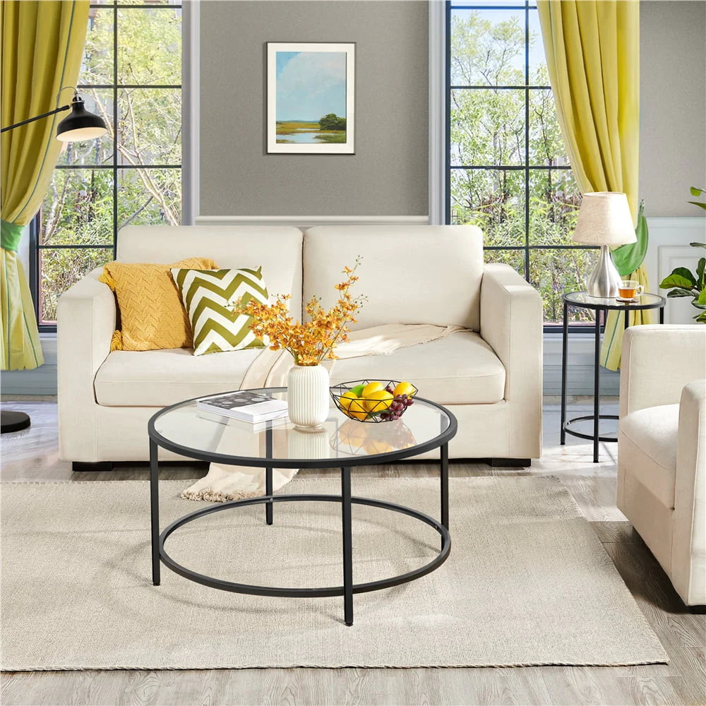 Round Glass-Top Coffee Table E82880