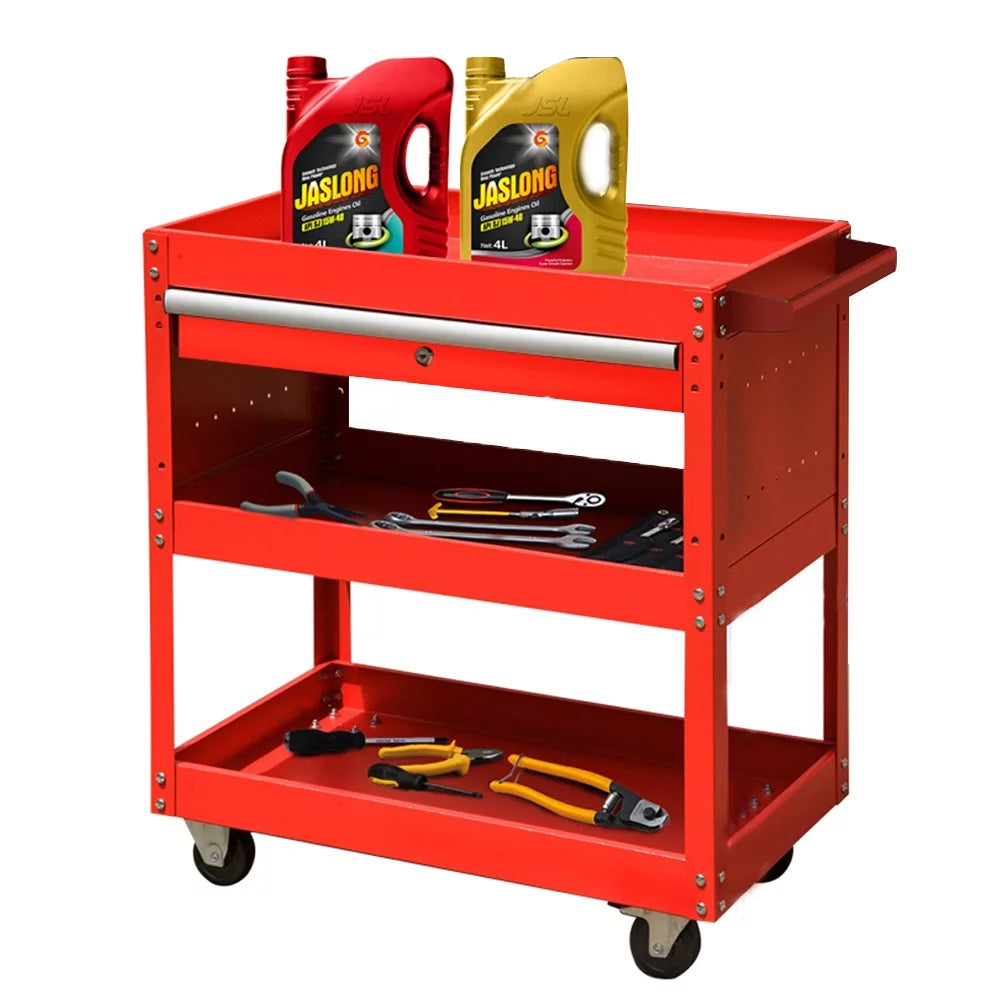 Black 4-Wheel Rolling Tool Cart O12956