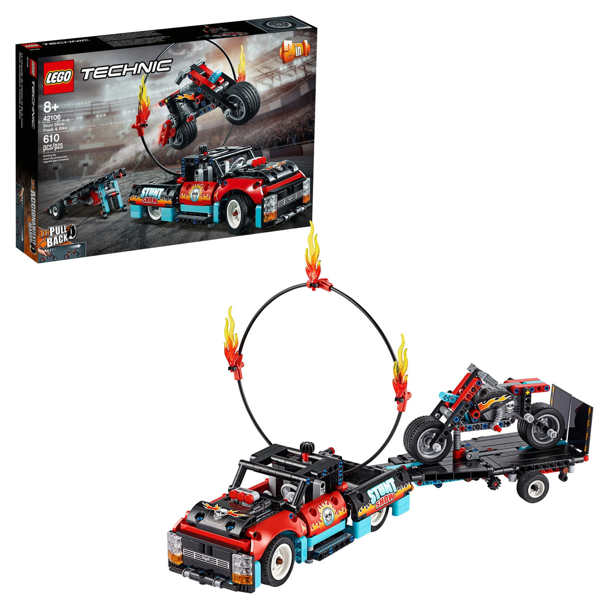 Stunt Show Truck & Bike 610 pieces Building Kit J357