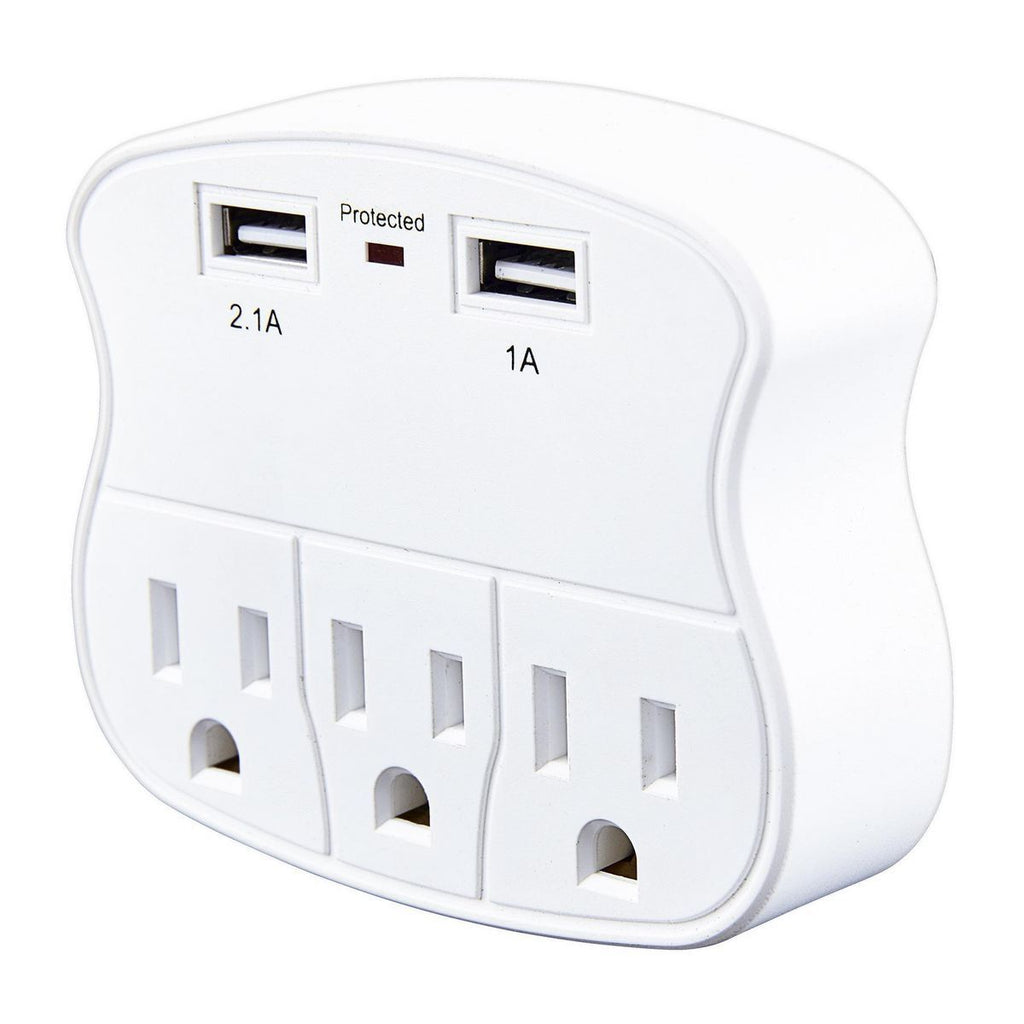 3-Outlet 2 USB Wall Adapter O411