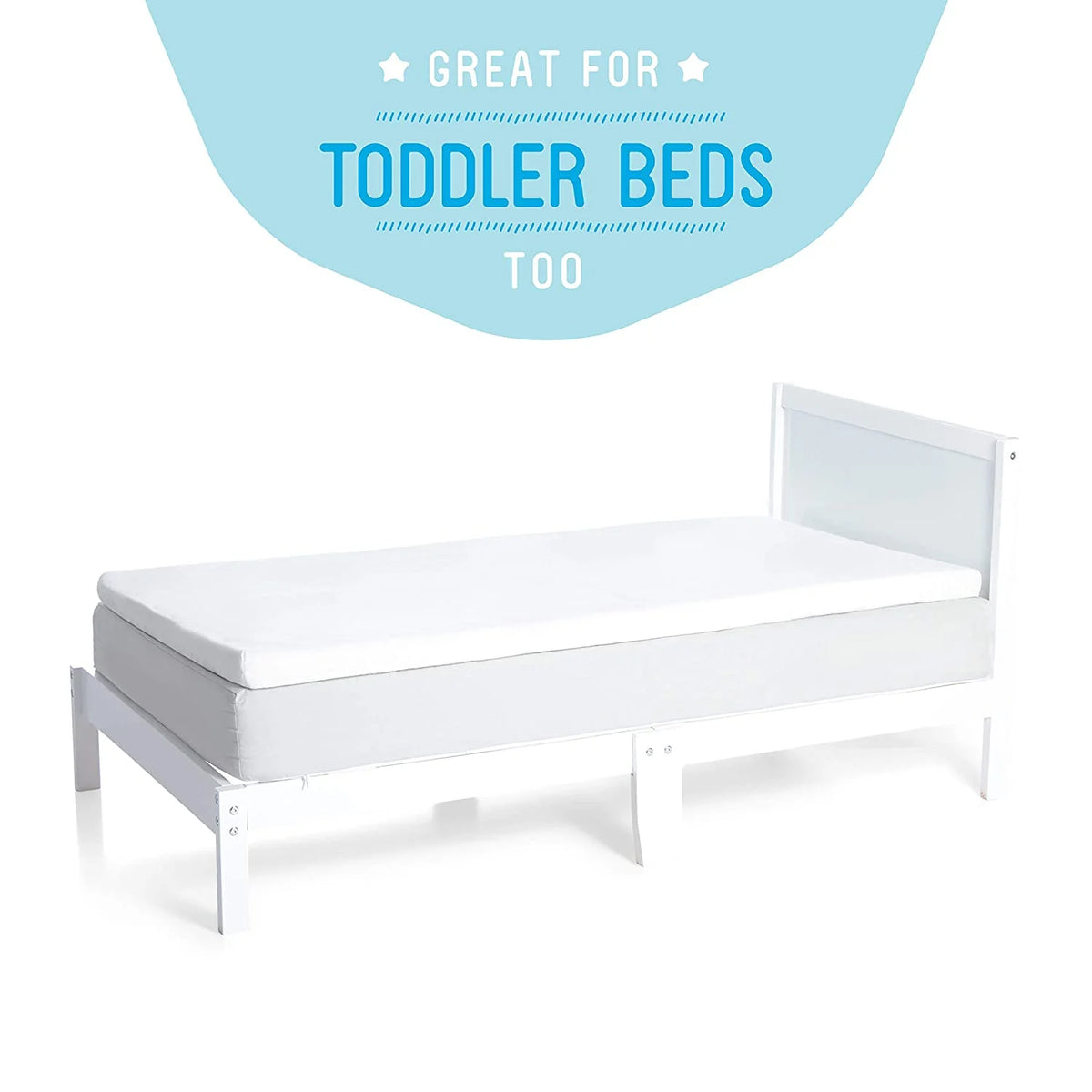 2 Ventilated Memory Foam Crib and Toddler Mattress Topper with Waterproof Cotton Cover O69591